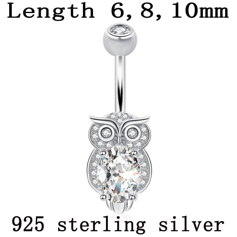 925スターリングシルバーベリーボタンリング,へそリング,フ - Body Jewelry Materials のレビューと価格