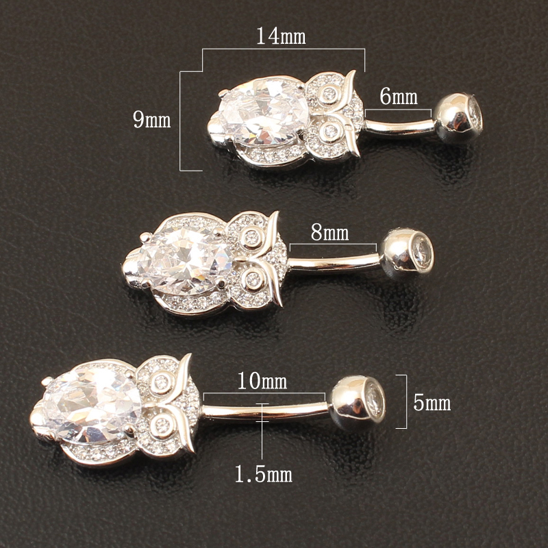 925スターリングシルバーベリーボタンリング,へそリング,フ - Body Jewelry Materials のレビューと価格
