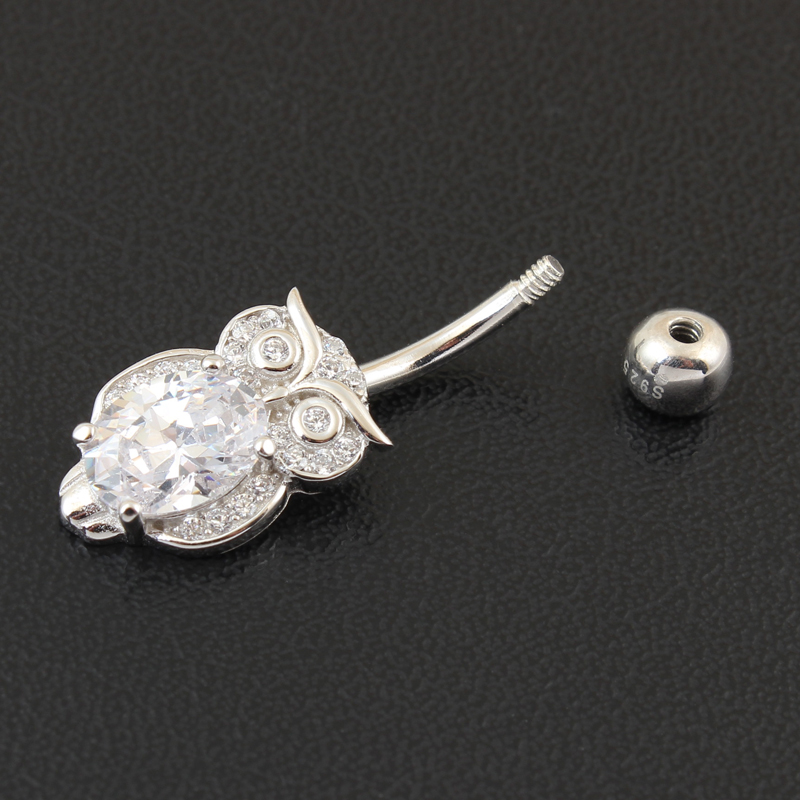 925スターリングシルバーベリーボタンリング,へそリング,フ - Body Jewelry Materials のレビューと価格
