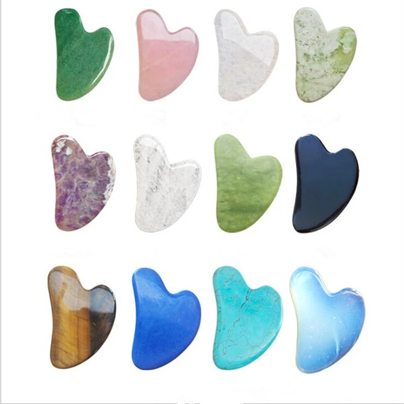 ナチュラルグリーン翡翠ローラーフェイスマッサージかしゃボード - Body Jewelry Materials のレビューと価格