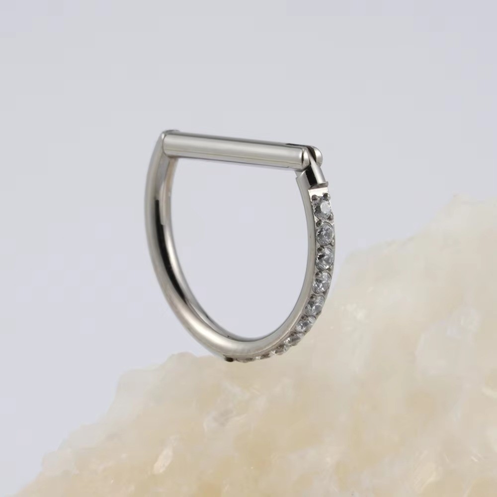 ASTM F136規格チタン製セプタムリング CZ 16G  - Body Jewelry Materials のレビューと価格