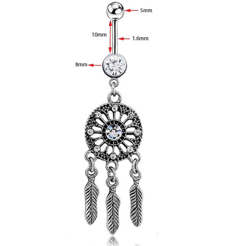 オーストリアの外科用鋼クリスタルドリームキャッチャー,へそピ - Body Jewelry Hot のレビューと価格