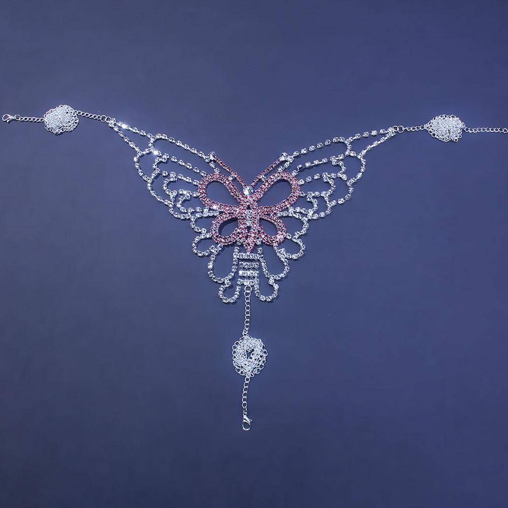 セクシーな蝶ラインストーンチェーンボディランジェリーセット女 - Body Jewelry Art のレビューと価格