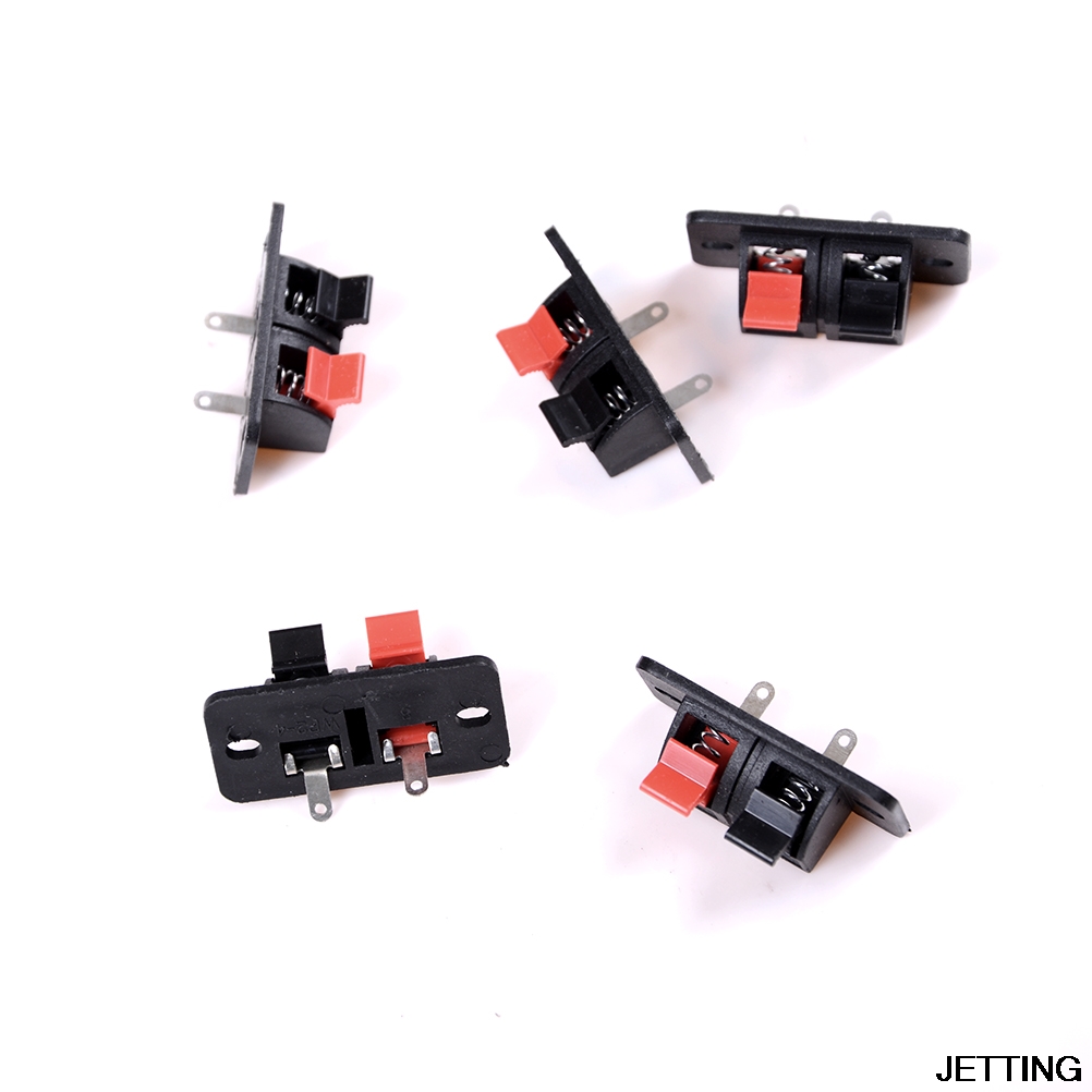 5個2位置コネクタ端子プッシュジャックばね荷重2ウェイ2ピン - Threadless Push Pin のレビューと価格