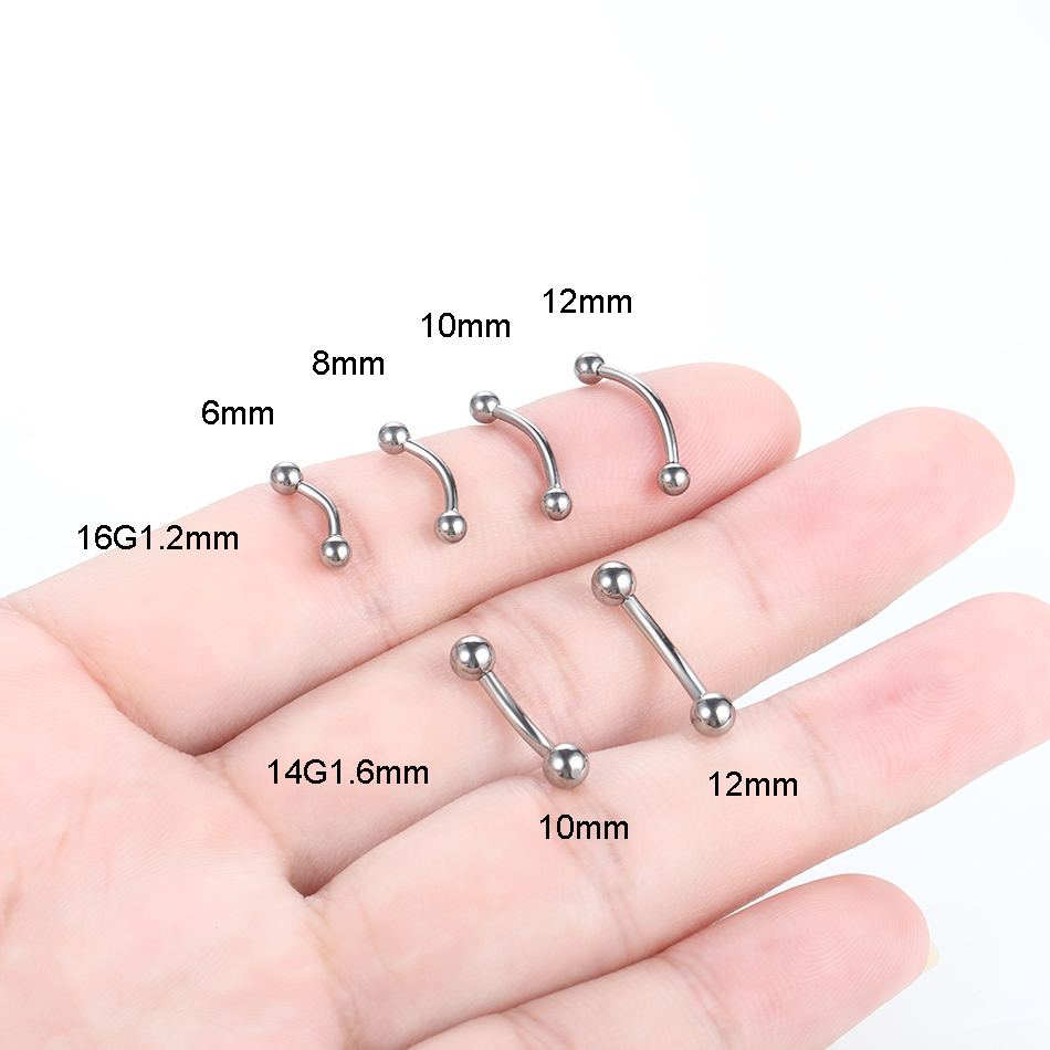 10 ピース/ロット G23 チタン眉毛バナナピアスリング湾 - Rook Curved Barbell のレビューと価格