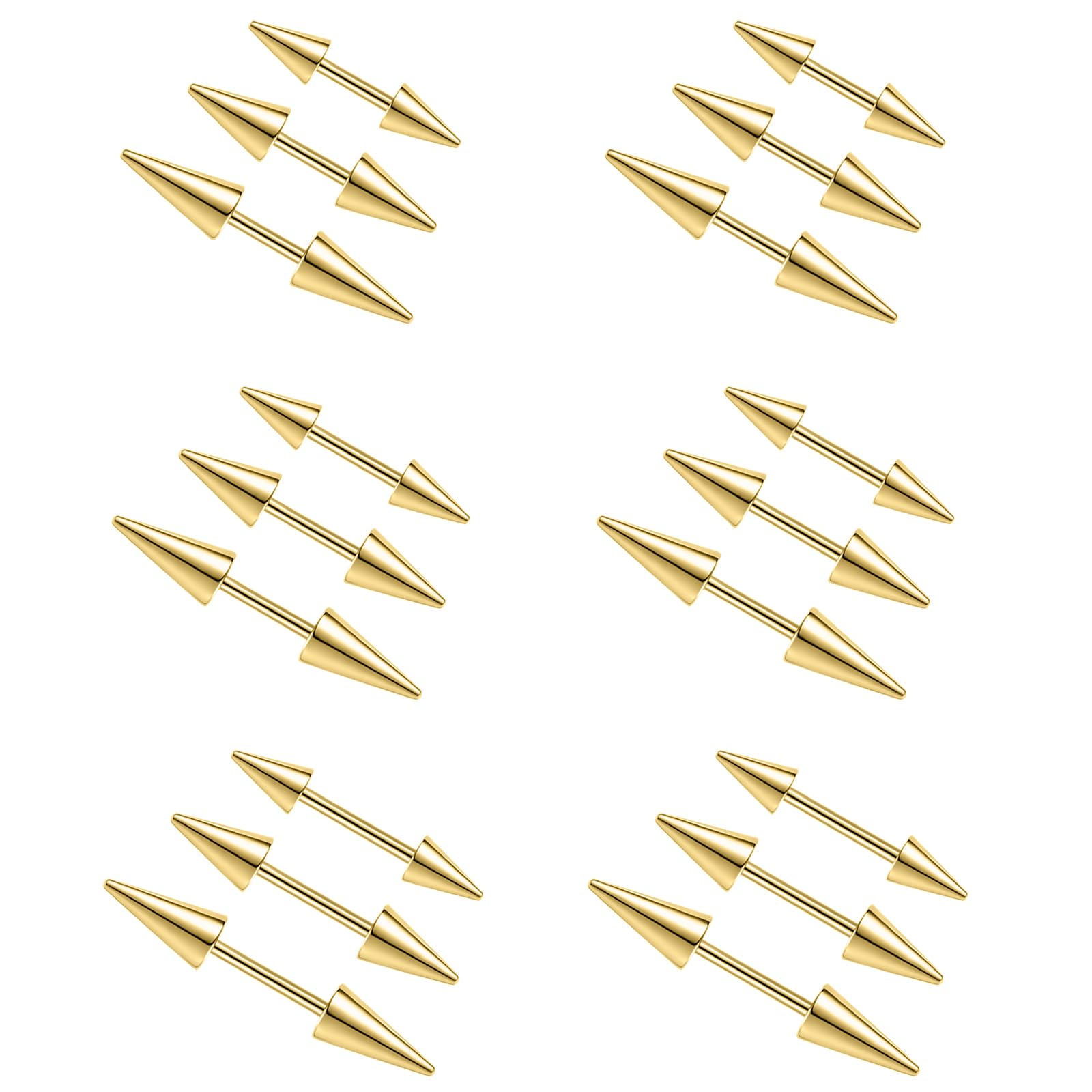 2点16 G釘眉穿孔ジュエリーアークバーベル垂直舌唇リング釘 - Rook Curved Barbell のレビューと価格