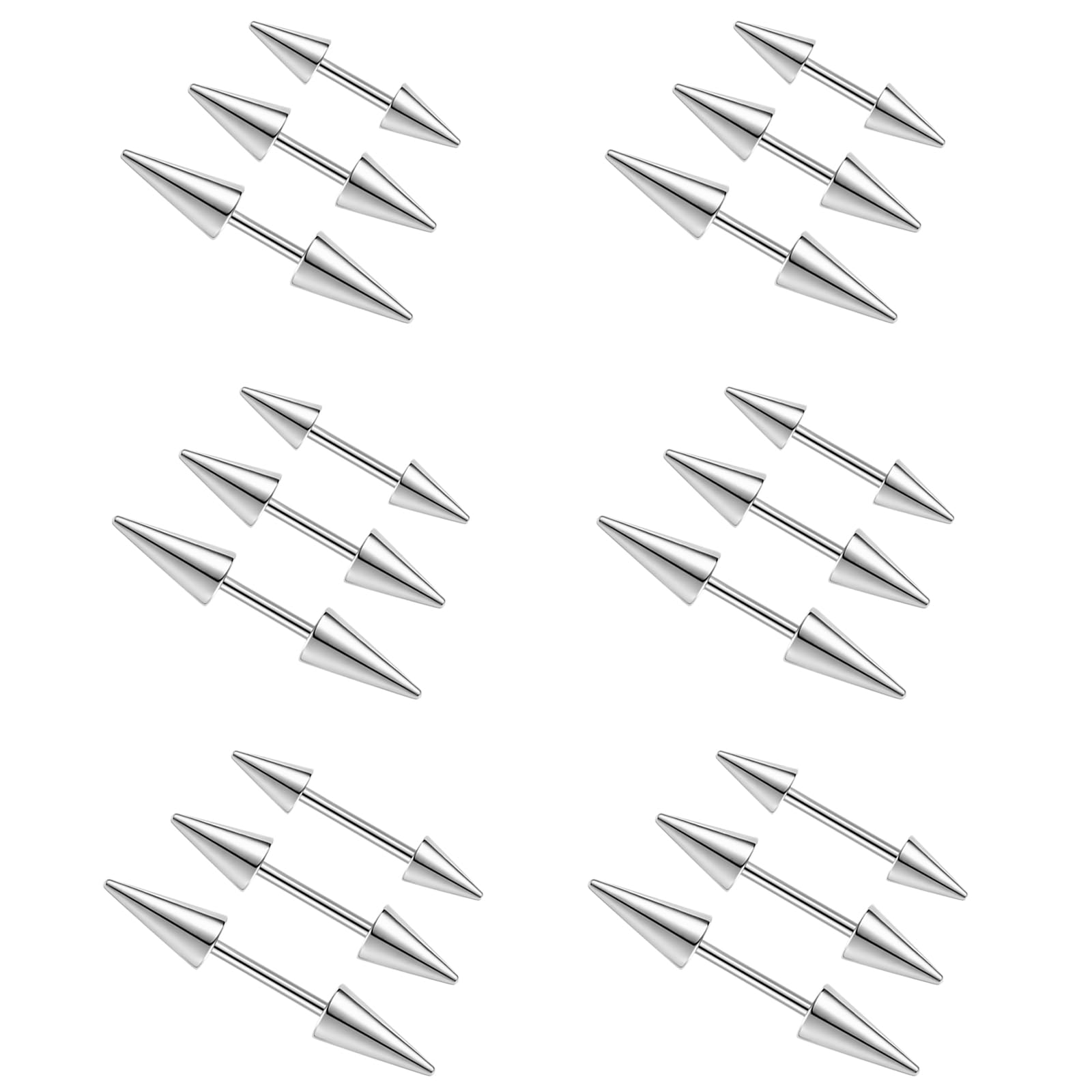 2点16 G釘眉穿孔ジュエリーアークバーベル垂直舌唇リング釘 - Rook Curved Barbell のレビューと価格