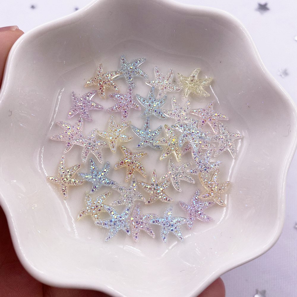 10ミリメートルミニ光沢のあるスターネイルアート100個ヒト - Star Flat Back のレビューと価格