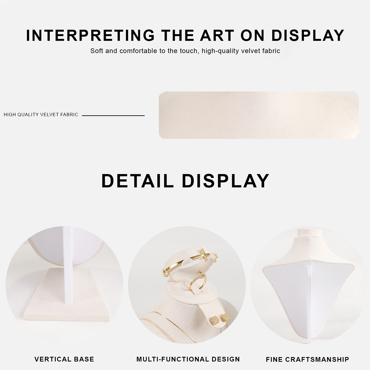 ボディベルベットジュエリーディスプレイバスト、人型ネック/チ - Body Jewelry Display Case のレビューと価格