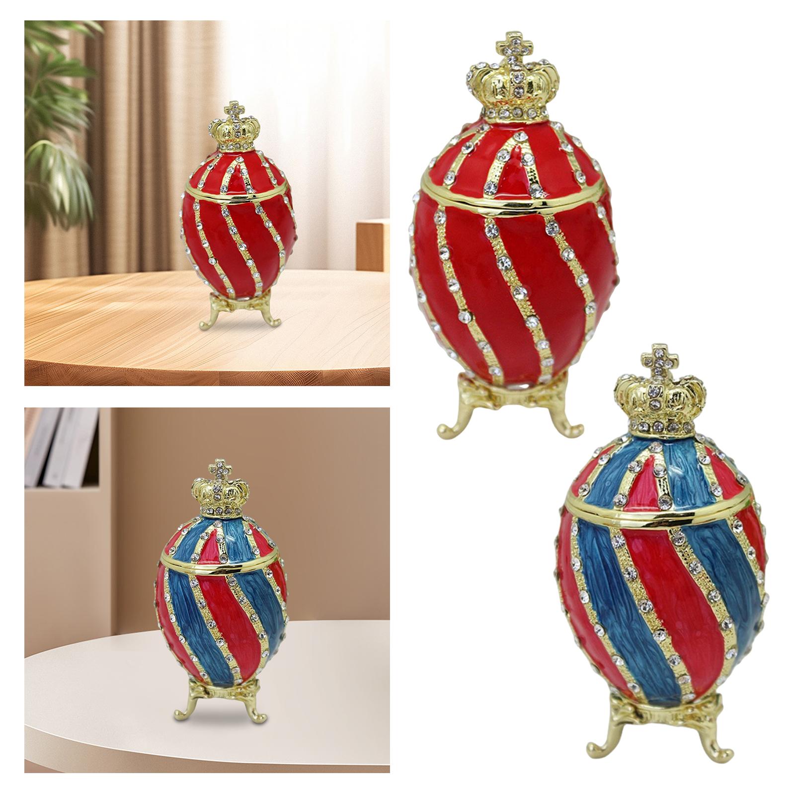 ファベルジェの卵型小物入れ、リングホルダー、エナメル製ヒンジ - Body Jewelry Display Case のレビューと価格