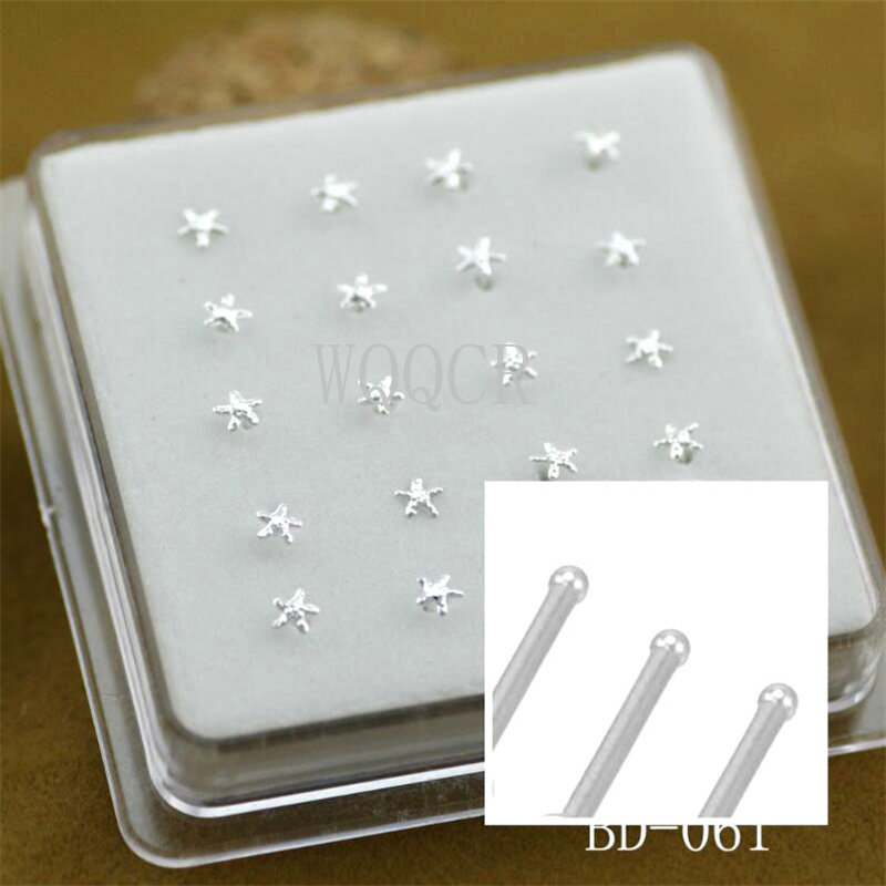 20個/箱 フロスト加工 星型ノーズネイル 10mm ボール - Body Jewelry Jewelry Box のレビューと価格