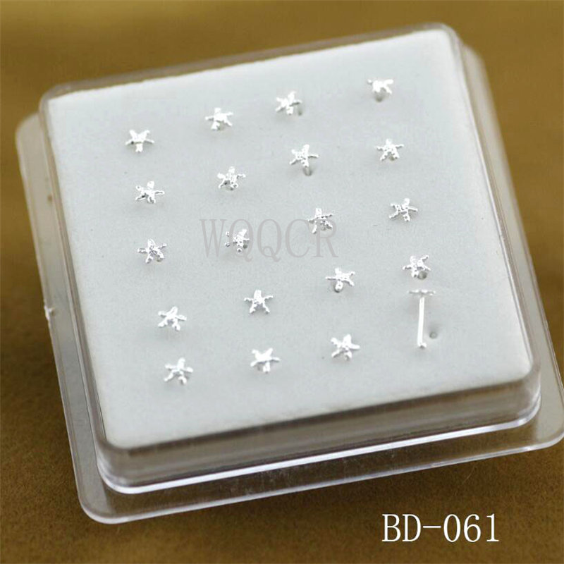 20個/箱 フロスト加工 星型ノーズネイル 10mm ボール - Body Jewelry Jewelry Box のレビューと価格
