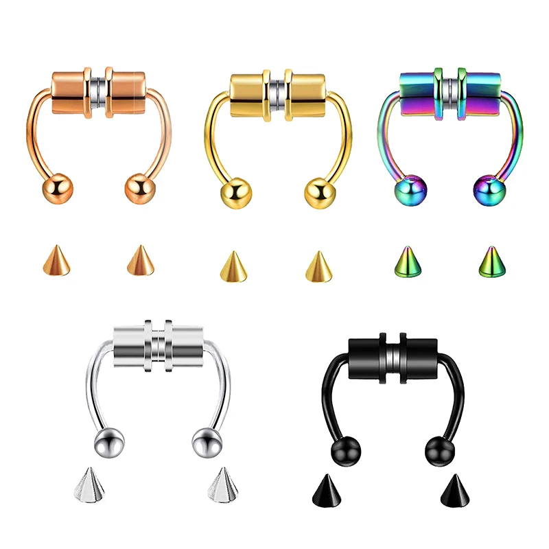 偽ピアス鼻リングフープセプタム非ピアスノーズクリップロック  - Body Jewelry Nose Ring のレビューと価格