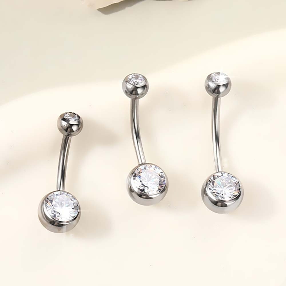 高品質チタン素材のへそピアス、カーブしたダングルデザイン、ボ - Body Jewelry Materials のレビューと価格