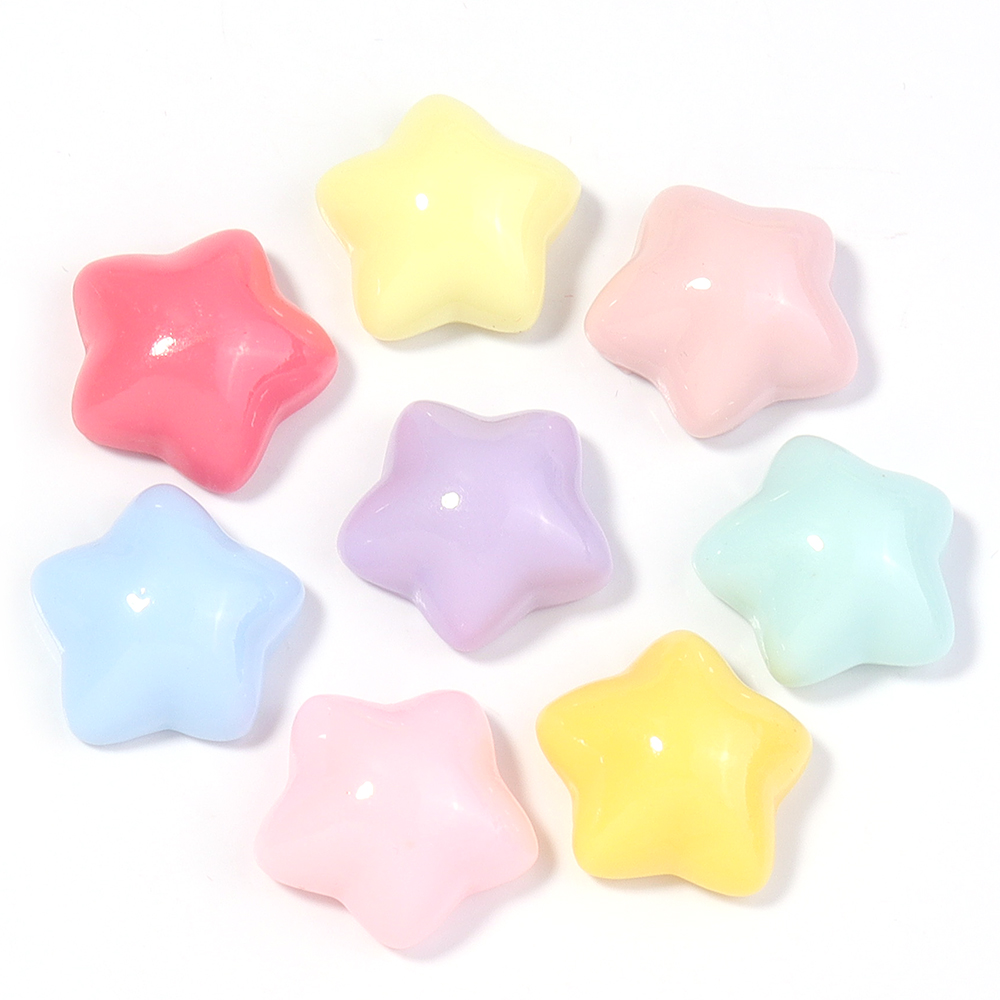 50 ピース/ロット 16 ミリメートルカラフルなスター樹脂 - Star Flat Back のレビューと価格