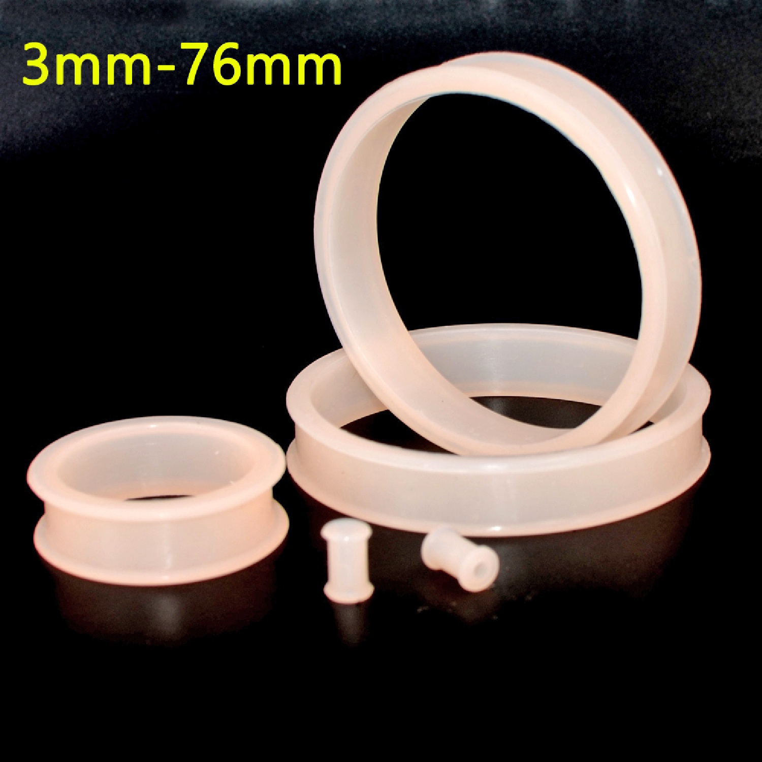 2pcs スーパーサイズの適用可能なシリコーンの二重点火の耳 - Body Jewelry Ear Plugs のレビューと価格