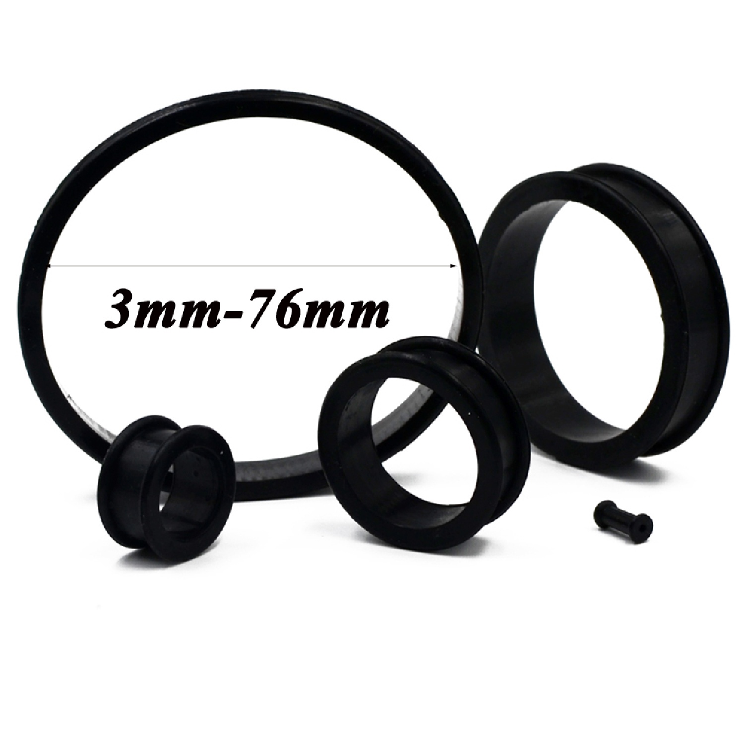 2pcs スーパーサイズの適用可能なシリコーンの二重点火の耳 - Body Jewelry Ear Plugs のレビューと価格