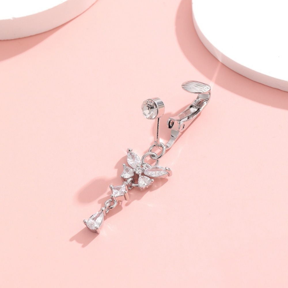 蝶のデザインクリップ式へそピアス ジルコン銅/合金素材 フェ - Body Jewelry Materials のレビューと価格