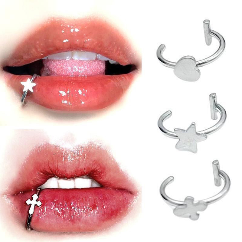 1個 ステンレス製 フェイクノーズリング フープ セプタムリ - Body Jewelry Lip Ring のレビューと価格
