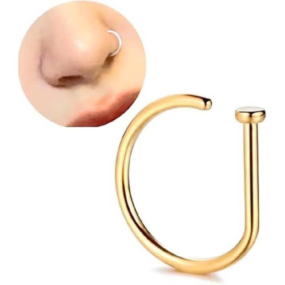 4個セット ノンピアス D型ノーズリング フェイクノーズカフ - Body Jewelry Nose Ring のレビューと価格