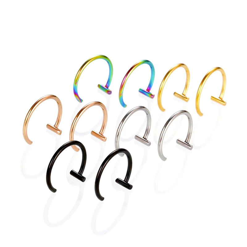 18Gサージカルスチール製リップリング、ハーフフープイヤリン - Body Jewelry Lip Ring のレビューと価格