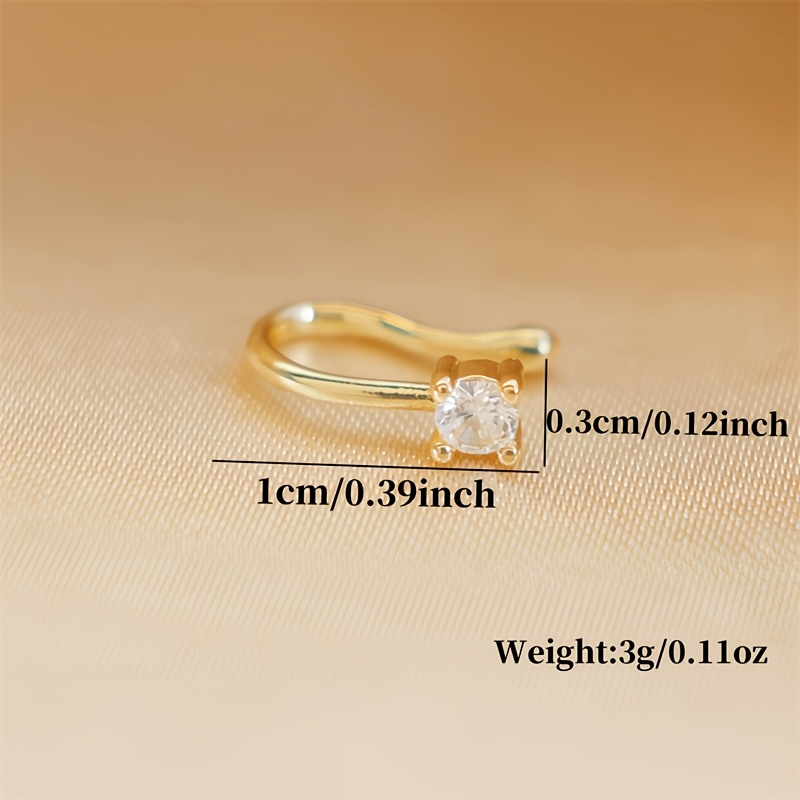 1ピース ラウンドジルコン 非穿孔ノーズリング 女性用 真鍮 - Body Jewelry Materials のレビューと価格