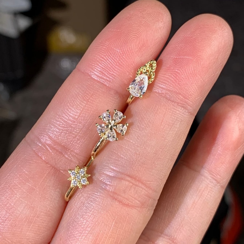 3ピースのフレンチスタイルのミニマルで多用途なノーズクリップ - Body Jewelry Materials のレビューと価格