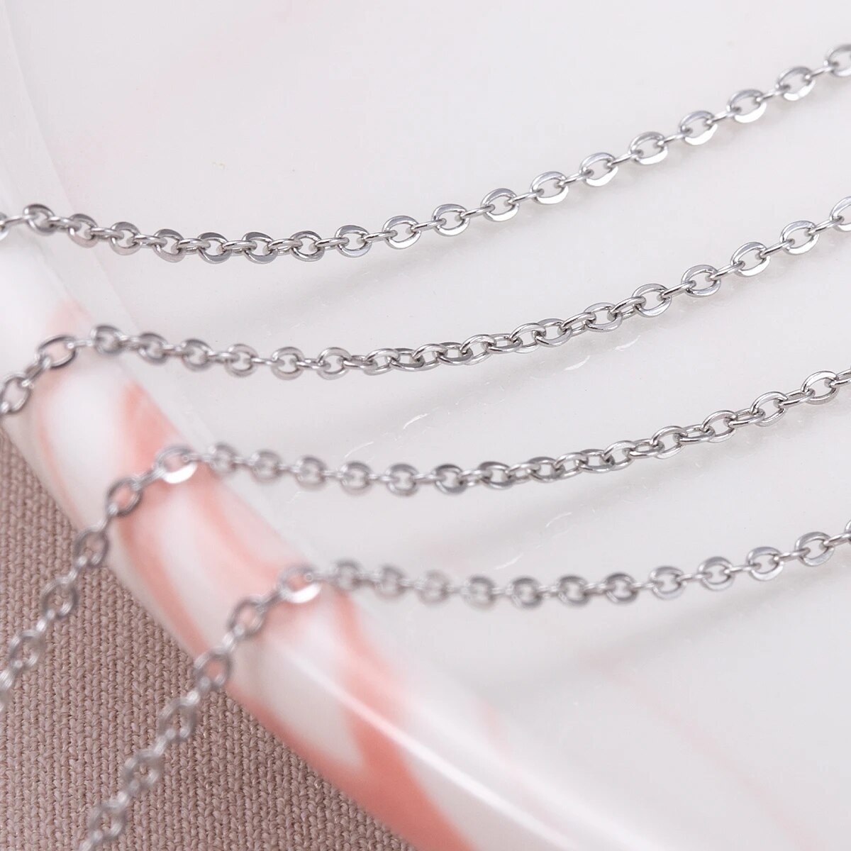 10 メートルステンレス鋼 O 形状薄いチェーン DIY ネ - Body Jewelry Chain のレビューと価格