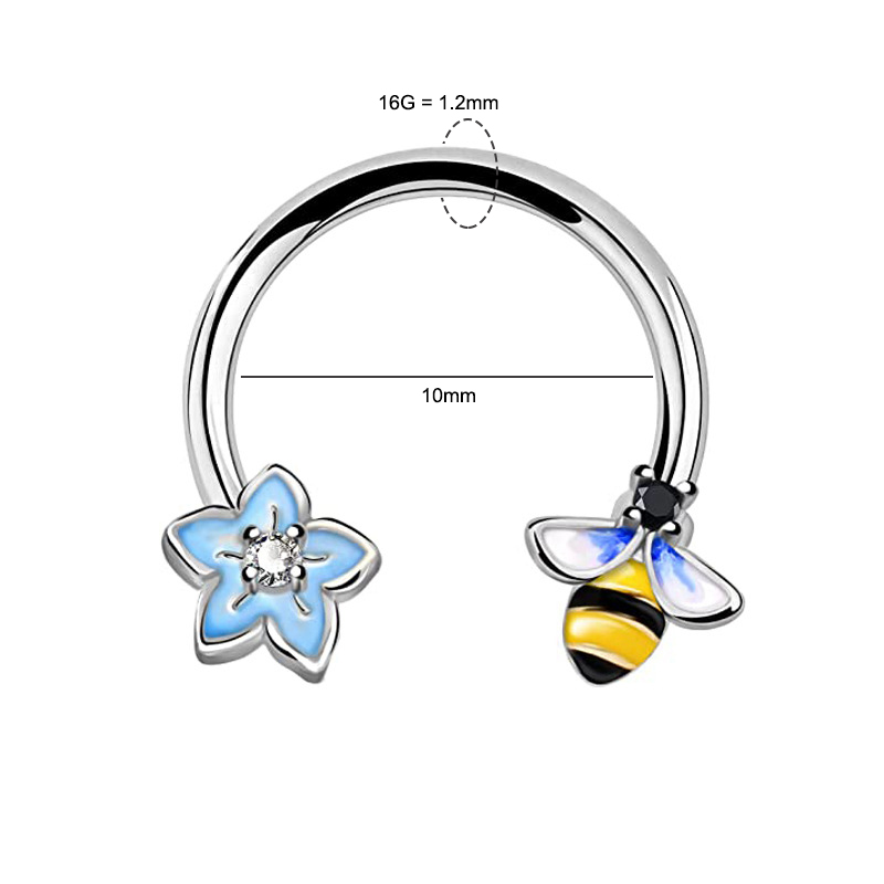 16G セプタムリング ダイスピアス サージカルスチール 軟 - Body Jewelry Nose Ring のレビューと価格