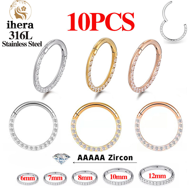 1/10個入り ステンレス製ノーズリング セプタムクリッカー - Body Jewelry Nose Ring のレビューと価格