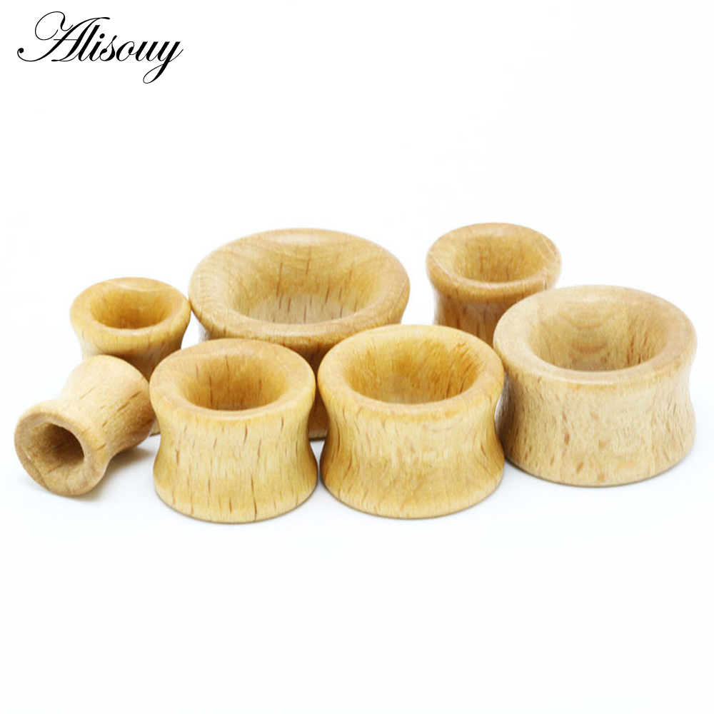 1PC ファッション耳栓木製フレッシュトンネルサドル耳ゲージ - Body Jewelry Ear Plugs のレビューと価格