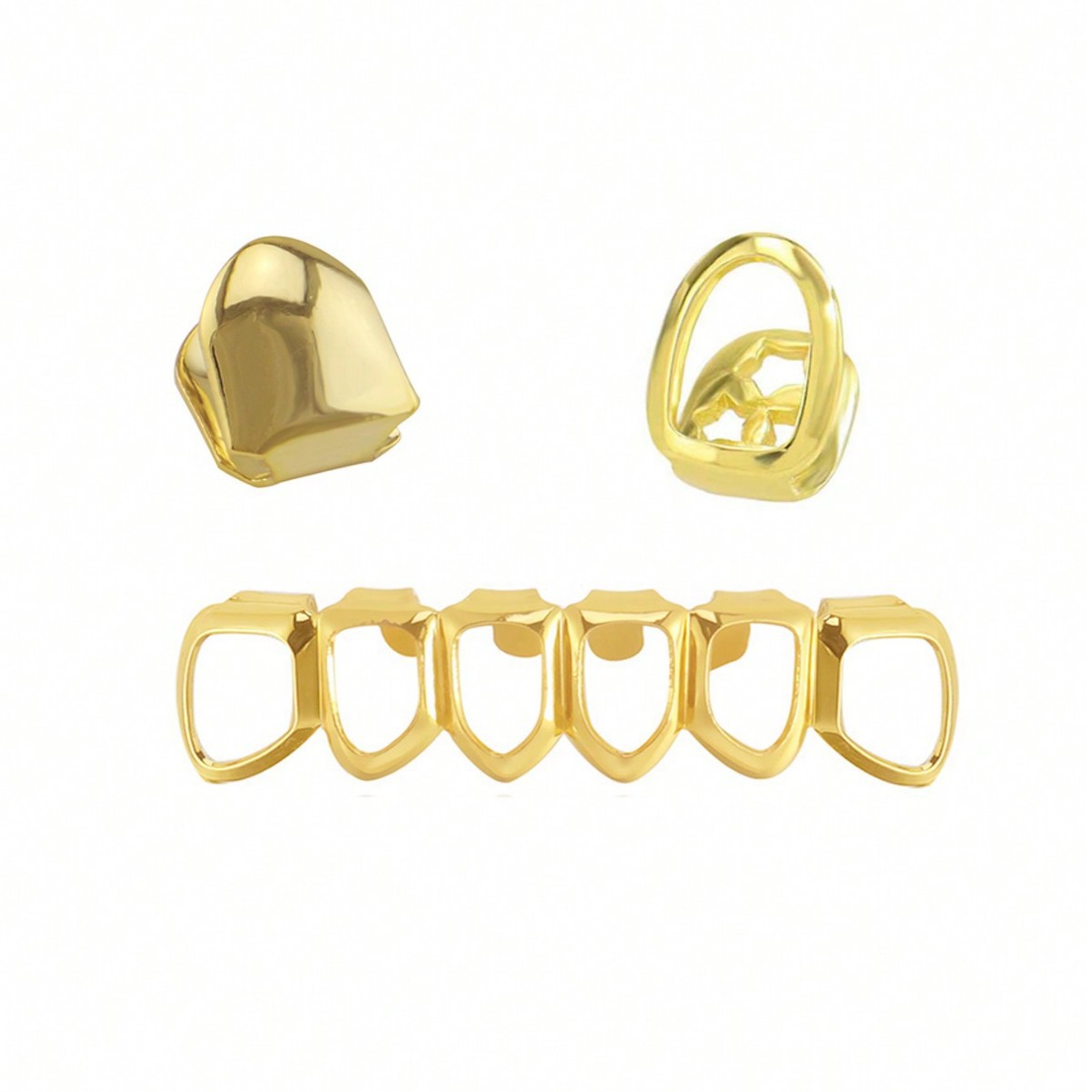 激安セール 六つ穴フラット歯ヒップホップブレース、歯三ピース - Body Jewelry Hot のレビューと価格