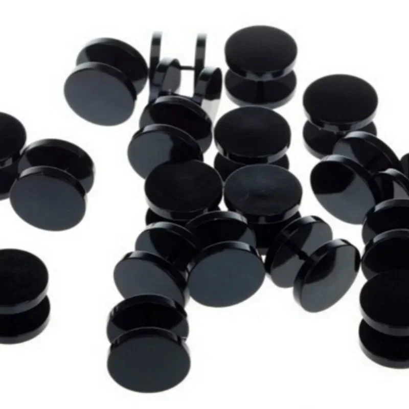2 個/1 セットブラックステンレス鋼偽チーター耳栓ゲージボ - Body Jewelry Ear Plugs のレビューと価格