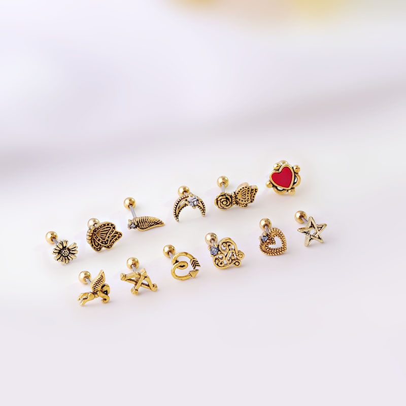 ホットヴィンテージ軟骨スタッドコンチヘリックススナッグスクリ - Body Jewelry Hot のレビューと価格