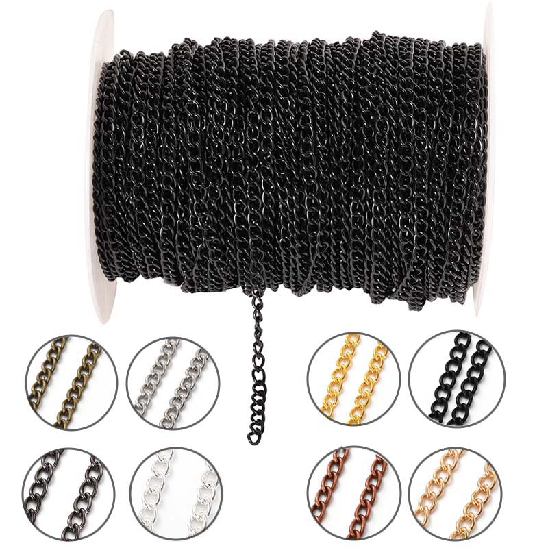 2 メートル 2.5/3.5/4.5 ミリメートル金属フラッ - Body Jewelry Chain のレビューと価格