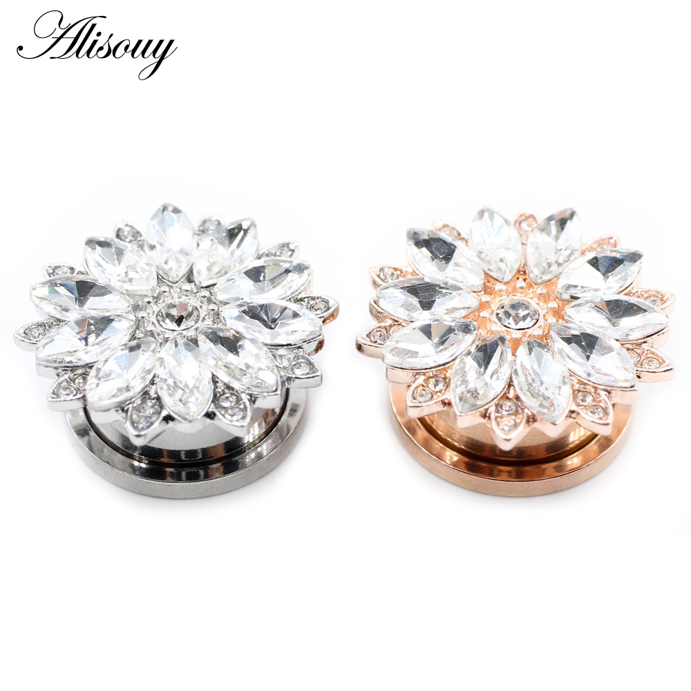 Alisouy 2 個ステンレス鋼フラワージルコニアムーンス - Body Jewelry Ear Plugs のレビューと価格