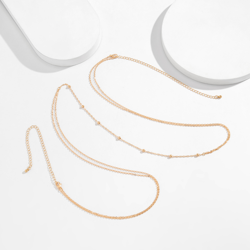 シンプルなクロスチェスト胸腹ボディチェーンネックレス女性用ウ - Body Jewelry Chain のレビューと価格