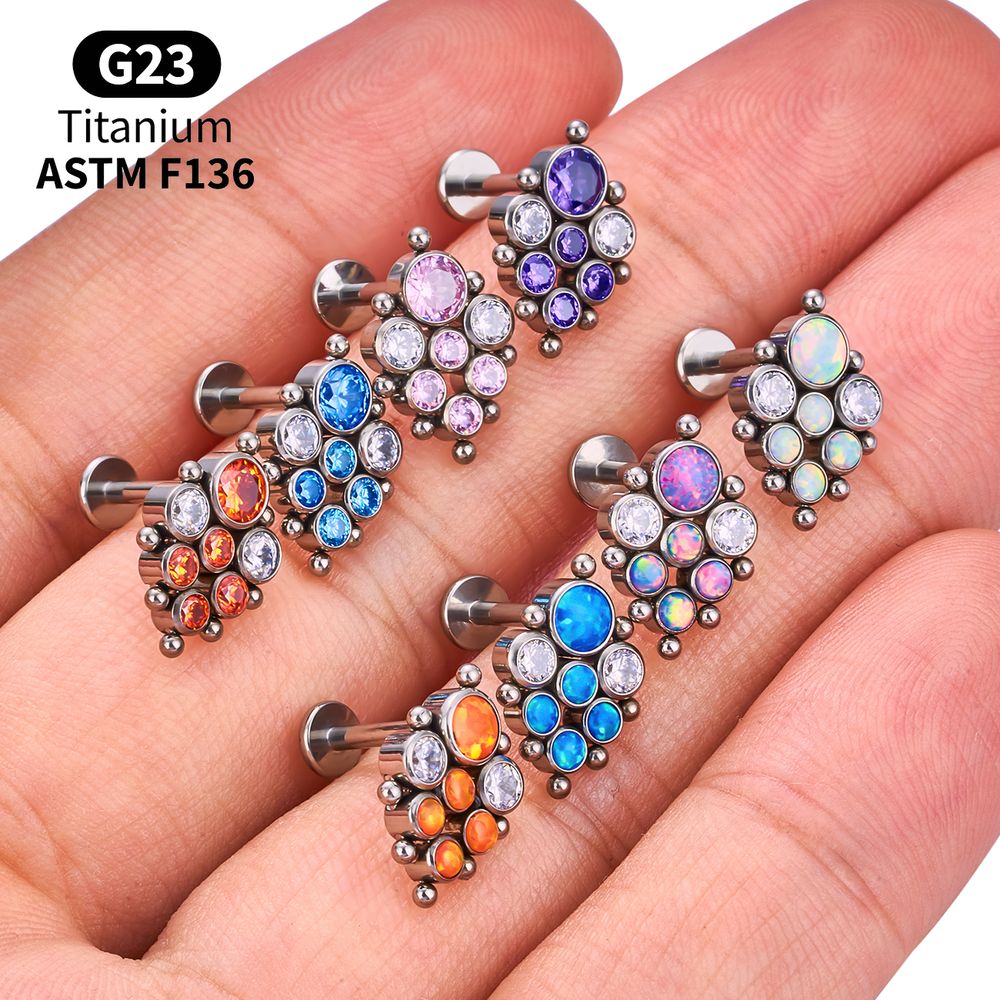 チタンアークオパールラブレットパック ヘリックス トラガス  - Body Jewelry Vertical Labret のレビューと価格