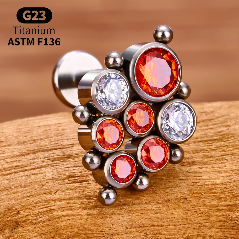 チタンアークオパールラブレットパック ヘリックス トラガス  - Body Jewelry Vertical Labret のレビューと価格