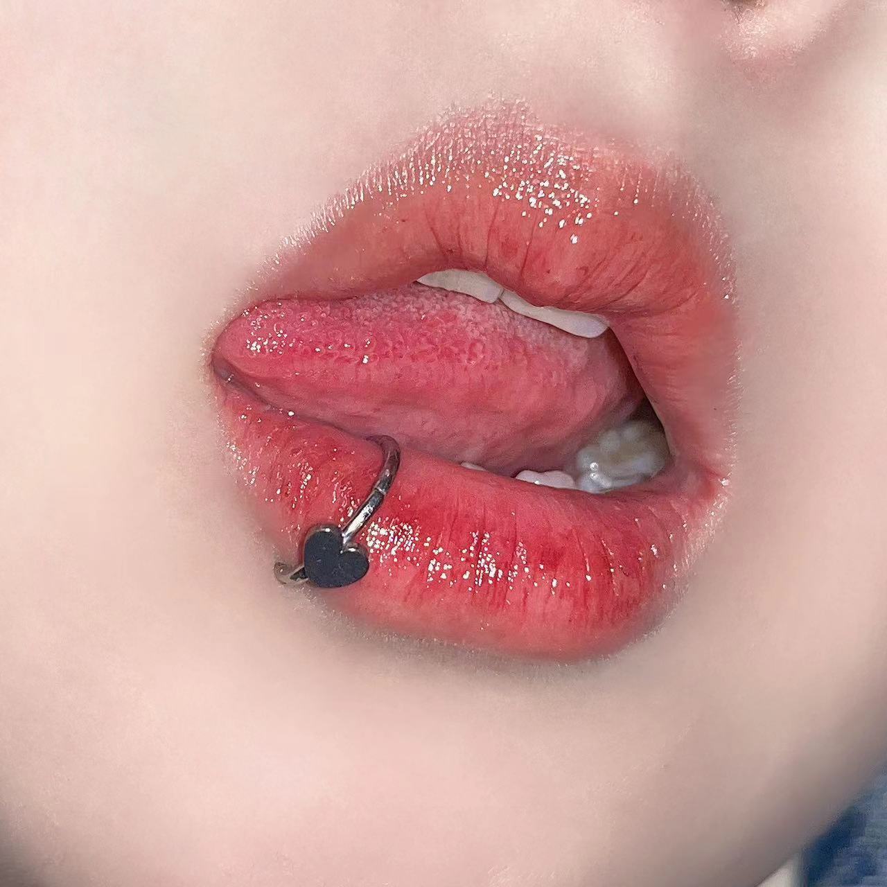 ステンレス鋼リップリングヒンジ付きスターバイトピアス鼻リング - Body Jewelry Vertical Labret のレビューと価格