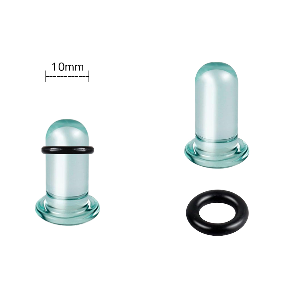 1 ペアガラス耳トンネルとプラグ耳ストレッチャーエキスパンダ - Body Jewelry Ear Plugs のレビューと価格