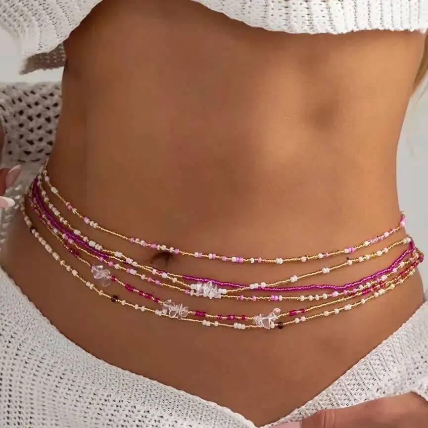 SHIXIN 6個セット ボヘミアン カラフル ライスビーズ - Body Jewelry Chain のレビューと価格