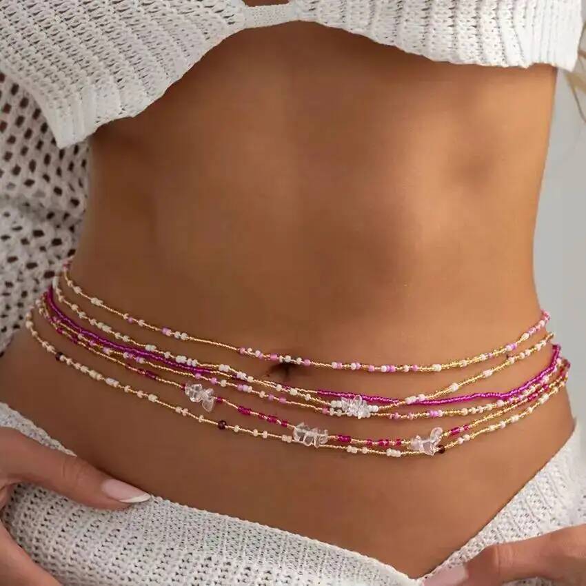 SHIXIN 6個セット ボヘミアン カラフル ライスビーズ - Body Jewelry Chain のレビューと価格
